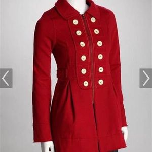 Knitted Dove Anthropologie Red Jacket Size Small